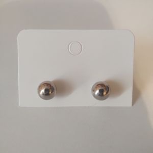 Silver ball earrings